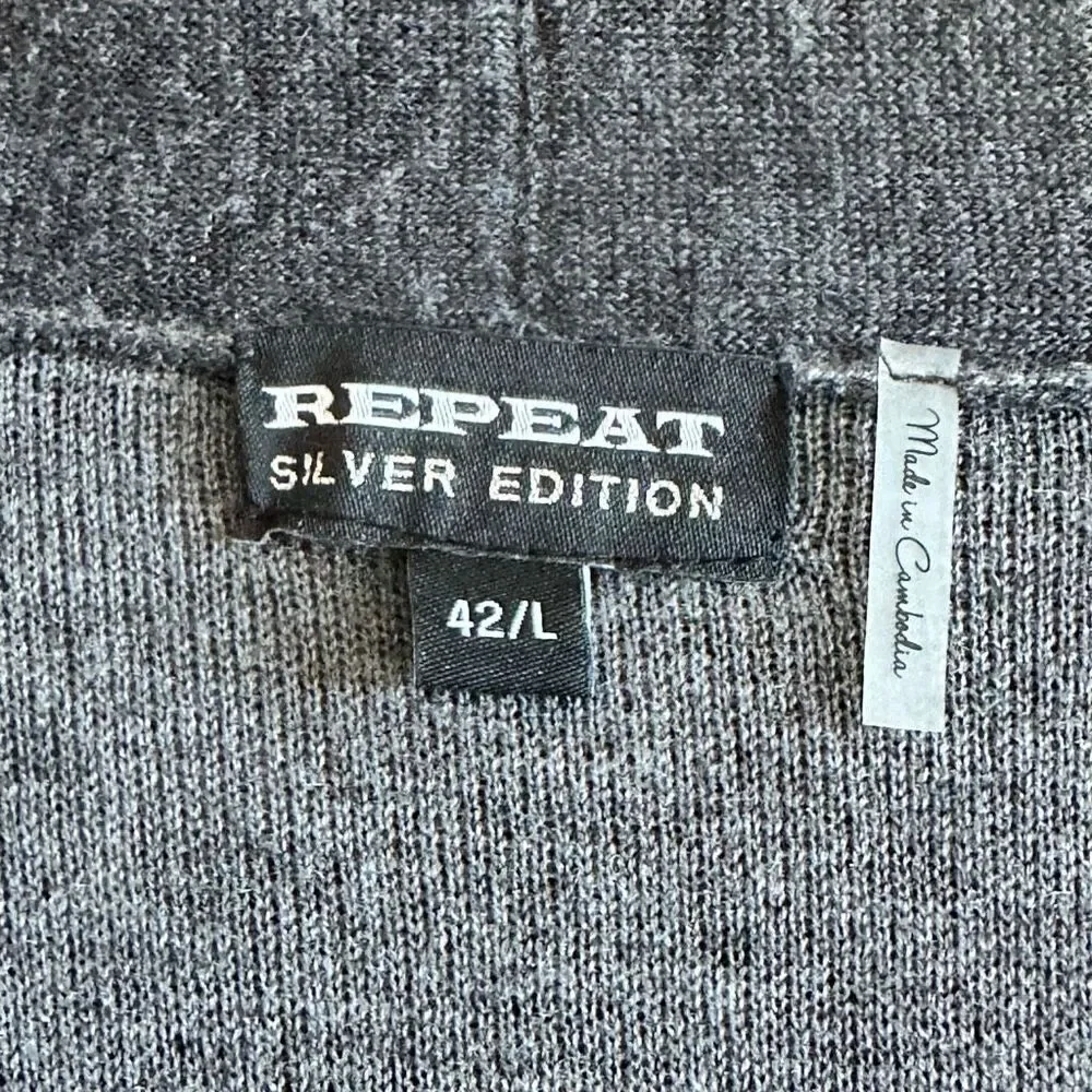 REPEAT Silver Edition Open Front Long Cardigan